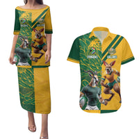 Personalized Rugby South Africa Australia Couples Matching Puletasi and Hawaiian Shirt Springboks Wallabies Mascot Go Champions - Wonder Print Shop