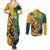 Personalized Rugby South Africa Australia Couples Matching Summer Maxi Dress and Long Sleeve Button Shirt Springboks Wallabies Mascot Go Champions - Wonder Print Shop