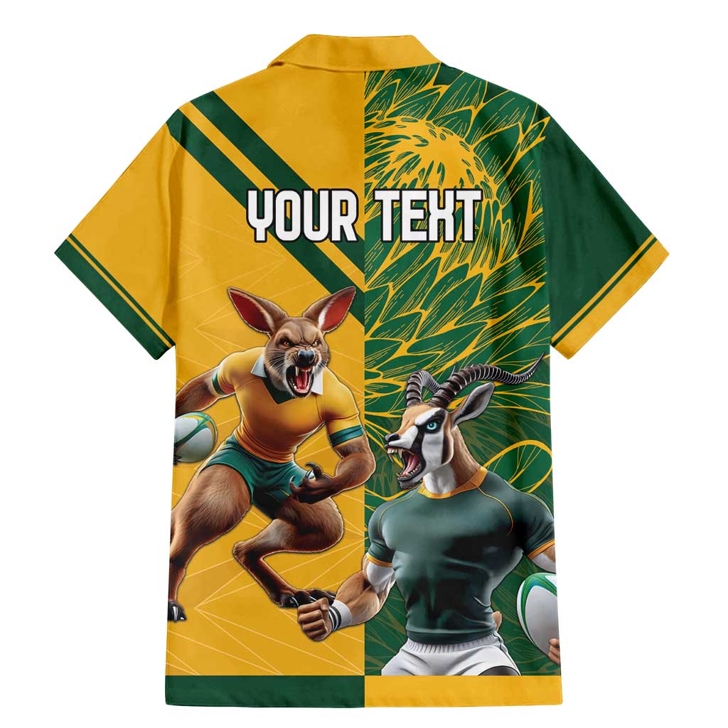 Personalized Rugby South Africa Australia Family Matching Mermaid Dress and Hawaiian Shirt Springboks Wallabies Mascot Go Champions - Wonder Print Shop