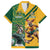 Personalized Rugby South Africa Australia Family Matching Off Shoulder Maxi Dress and Hawaiian Shirt Springboks Wallabies Mascot Go Champions - Wonder Print Shop