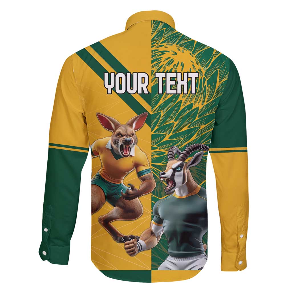 Personalized Rugby South Africa Australia Family Matching Puletasi and Hawaiian Shirt Springboks Wallabies Mascot Go Champions - Wonder Print Shop