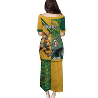 Personalized Rugby South Africa Australia Family Matching Puletasi and Hawaiian Shirt Springboks Wallabies Mascot Go Champions - Wonder Print Shop