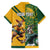 Personalized Rugby South Africa Australia Family Matching Short Sleeve Bodycon Dress and Hawaiian Shirt Springboks Wallabies Mascot Go Champions - Wonder Print Shop
