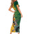 Personalized Rugby South Africa Australia Family Matching Short Sleeve Bodycon Dress and Hawaiian Shirt Springboks Wallabies Mascot Go Champions - Wonder Print Shop