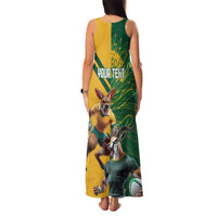 Personalized Rugby South Africa Australia Family Matching Tank Maxi Dress and Hawaiian Shirt Springboks Wallabies Mascot Go Champions - Wonder Print Shop