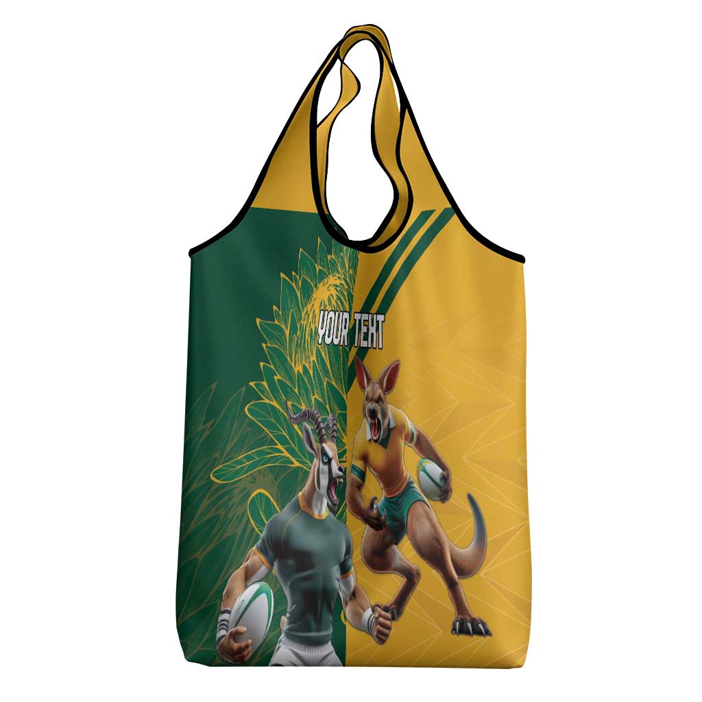 Personalized Rugby South Africa Australia Grocery Bag Springboks Wallabies Mascot Go Champions - Wonder Print Shop