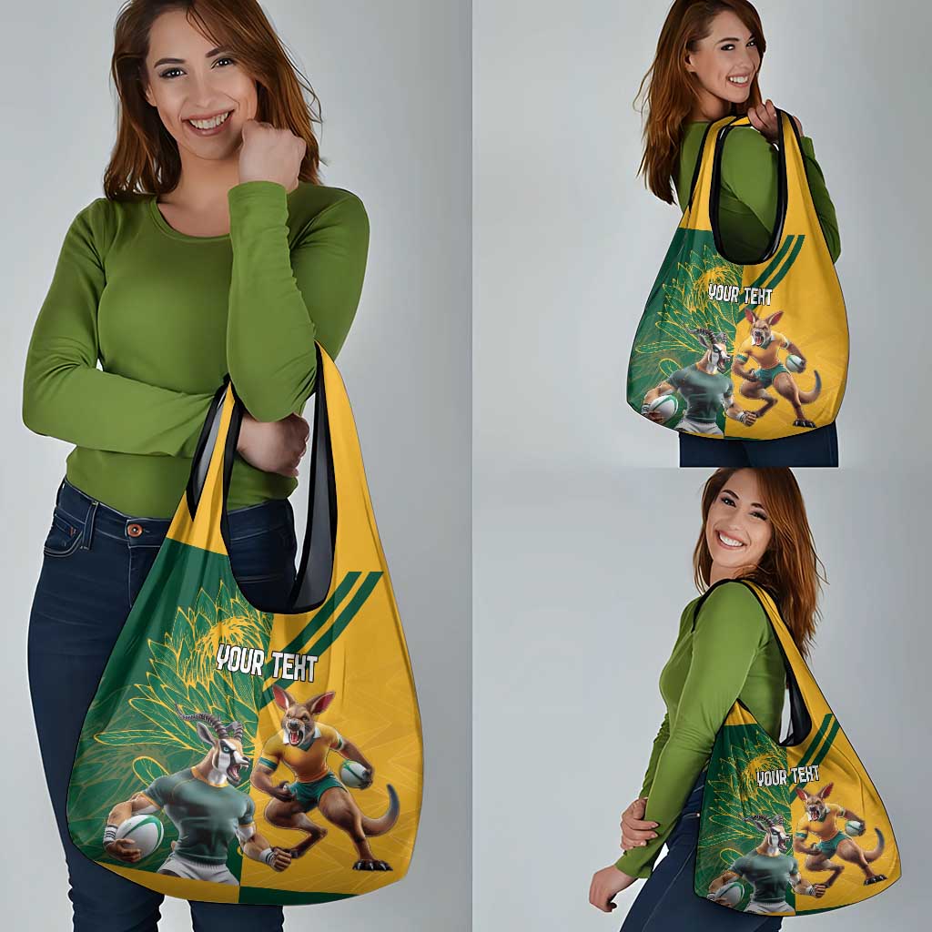 Personalized Rugby South Africa Australia Grocery Bag Springboks Wallabies Mascot Go Champions - Wonder Print Shop