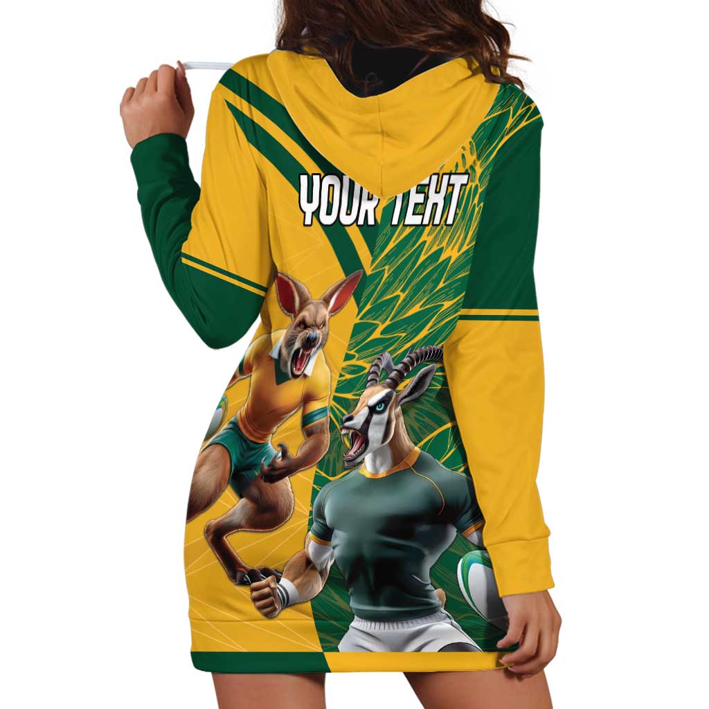 Personalized Rugby South Africa Australia Hoodie Dress Springboks Wallabies Mascot Go Champions - Wonder Print Shop