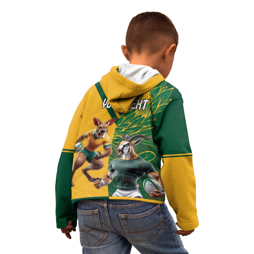 Personalized Rugby South Africa Australia Kid Hoodie Springboks Wallabies Mascot Go Champions - Wonder Print Shop