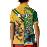 Personalized Rugby South Africa Australia Kid Polo Shirt Springboks Wallabies Mascot Go Champions - Wonder Print Shop