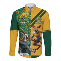 Personalized Rugby South Africa Australia Long Sleeve Button Shirt Springboks Wallabies Mascot Go Champions - Wonder Print Shop