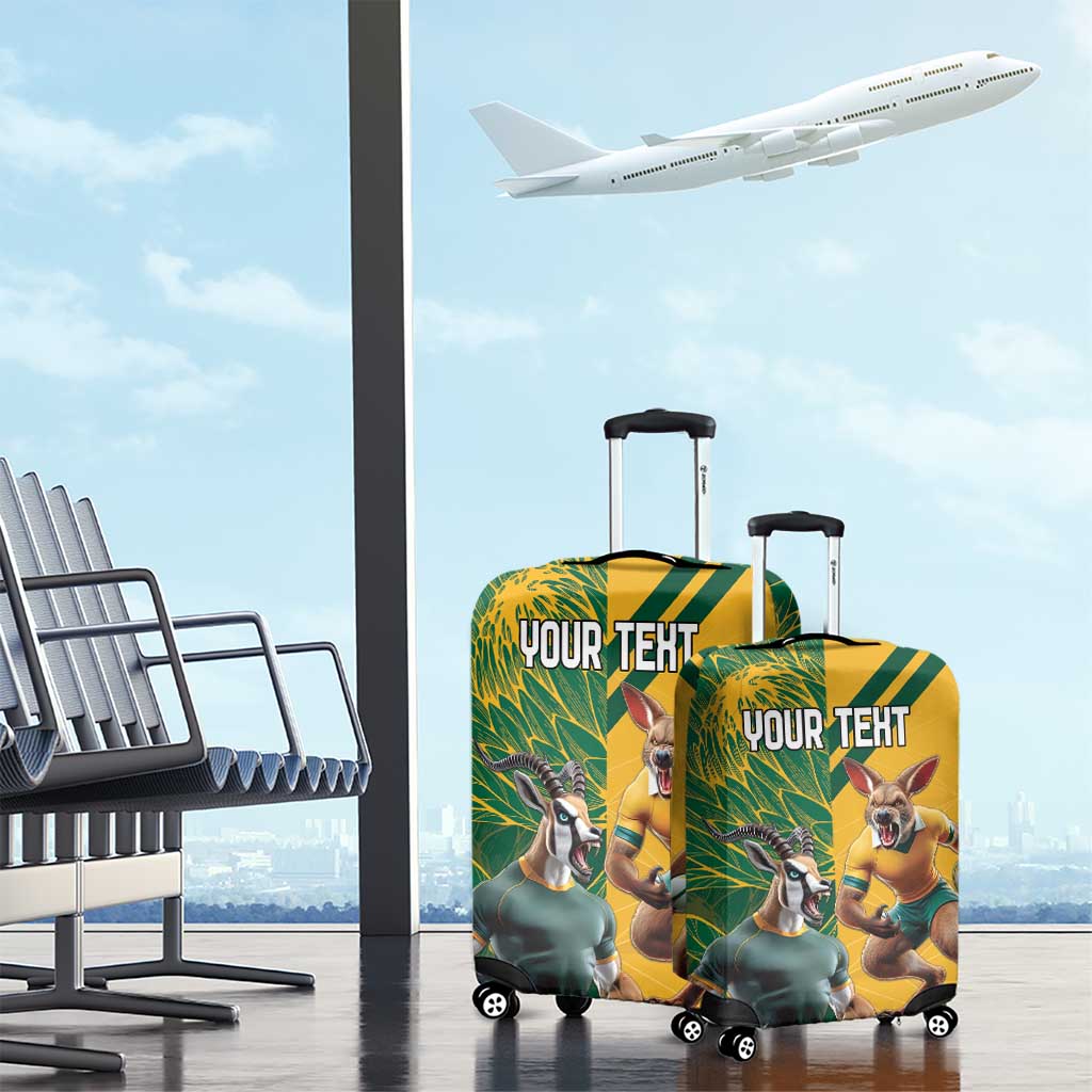 Personalized Rugby South Africa Australia Luggage Cover Springboks Wallabies Mascot Go Champions - Wonder Print Shop