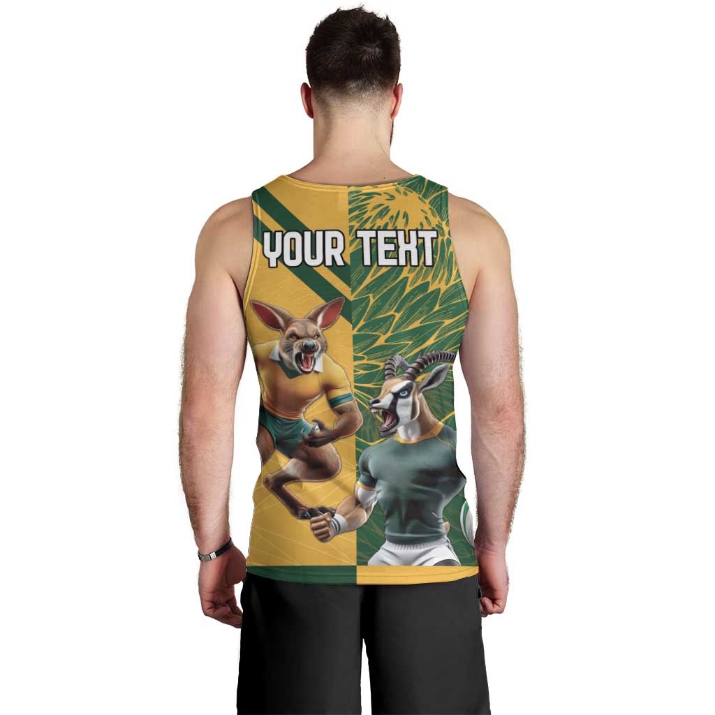 Personalized Rugby South Africa Australia Men Tank Top Springboks Wallabies Mascot Go Champions - Wonder Print Shop