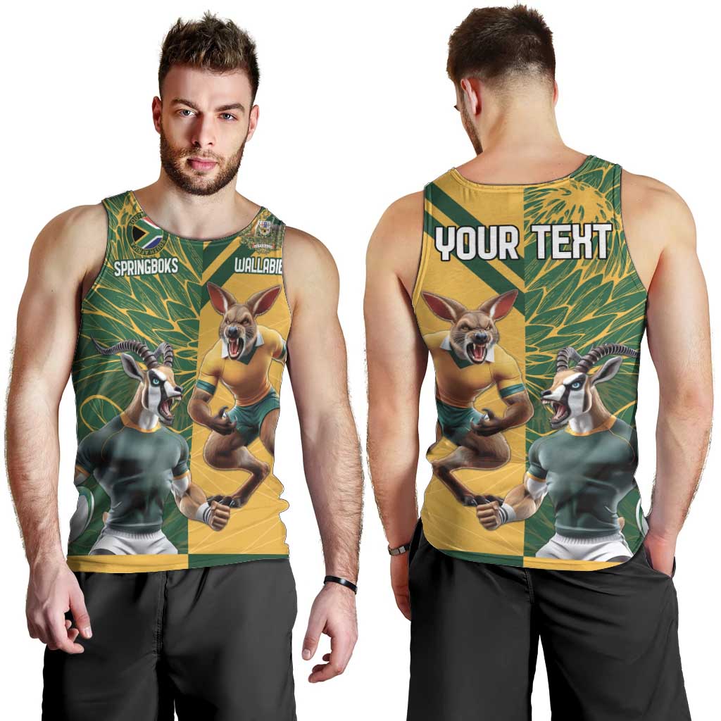 Personalized Rugby South Africa Australia Men Tank Top Springboks Wallabies Mascot Go Champions - Wonder Print Shop