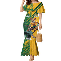 Personalized Rugby South Africa Australia Mermaid Dress Springboks Wallabies Mascot Go Champions - Wonder Print Shop