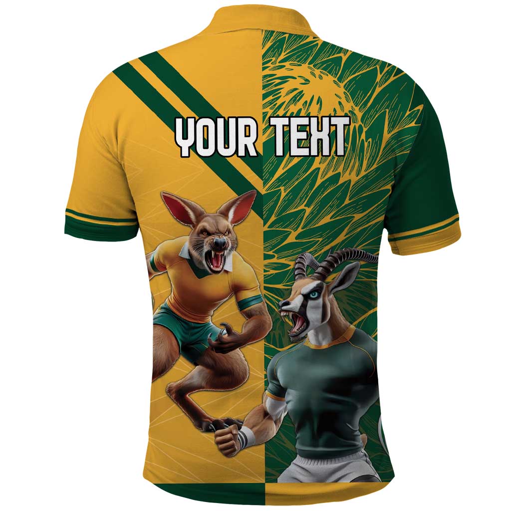 Personalized Rugby South Africa Australia Polo Shirt Springboks Wallabies Mascot Go Champions - Wonder Print Shop