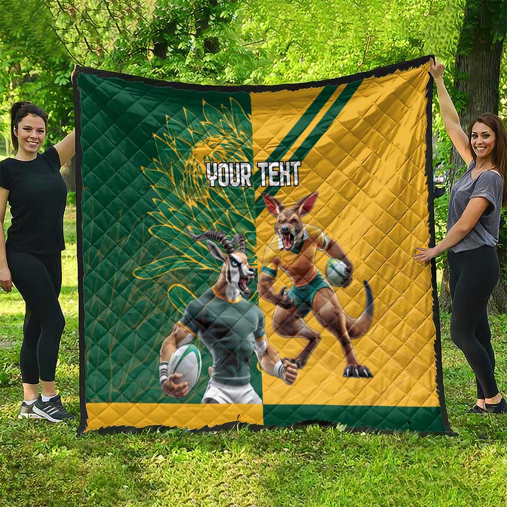 Personalized Rugby South Africa Australia Quilt Springboks Wallabies Mascot Go Champions - Wonder Print Shop