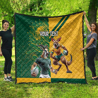 Personalized Rugby South Africa Australia Quilt Springboks Wallabies Mascot Go Champions - Wonder Print Shop
