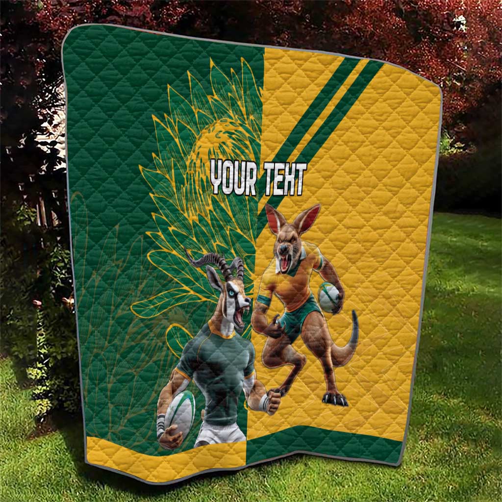 Personalized Rugby South Africa Australia Quilt Springboks Wallabies Mascot Go Champions - Wonder Print Shop