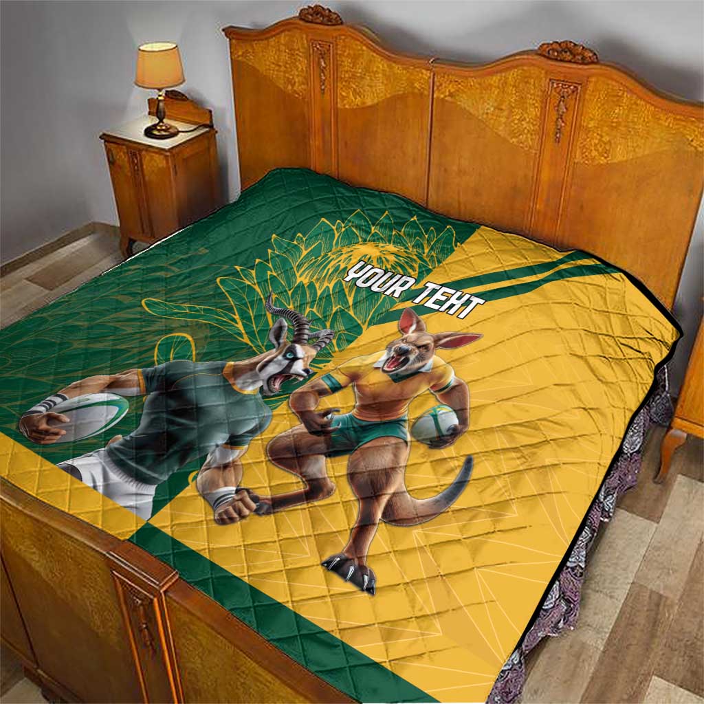 Personalized Rugby South Africa Australia Quilt Springboks Wallabies Mascot Go Champions - Wonder Print Shop