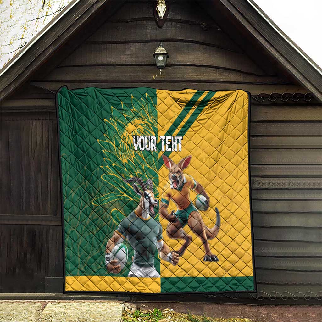 Personalized Rugby South Africa Australia Quilt Springboks Wallabies Mascot Go Champions - Wonder Print Shop