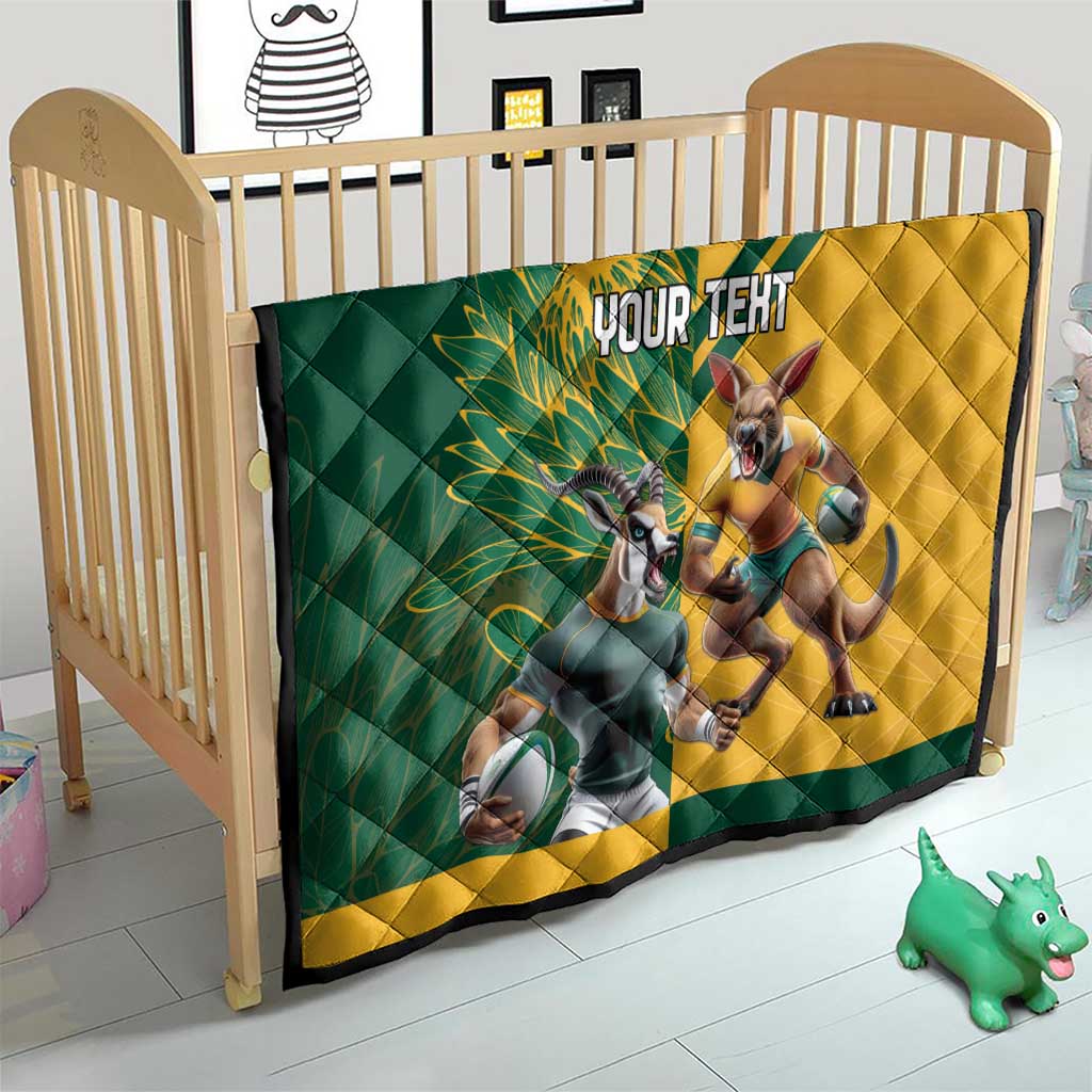 Personalized Rugby South Africa Australia Quilt Springboks Wallabies Mascot Go Champions - Wonder Print Shop