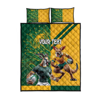 Personalized Rugby South Africa Australia Quilt Bed Set Springboks Wallabies Mascot Go Champions - Wonder Print Shop