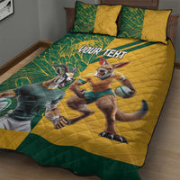 Personalized Rugby South Africa Australia Quilt Bed Set Springboks Wallabies Mascot Go Champions - Wonder Print Shop
