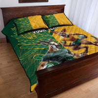 Personalized Rugby South Africa Australia Quilt Bed Set Springboks Wallabies Mascot Go Champions - Wonder Print Shop