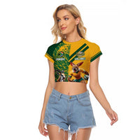 Personalized Rugby South Africa Australia Raglan Cropped T Shirt Springboks Wallabies Mascot Go Champions - Wonder Print Shop