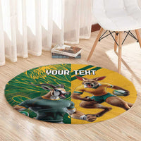 Personalized Rugby South Africa Australia Round Carpet Springboks Wallabies Mascot Go Champions - Wonder Print Shop