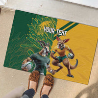 Personalized Rugby South Africa Australia Rubber Doormat Springboks Wallabies Mascot Go Champions - Wonder Print Shop
