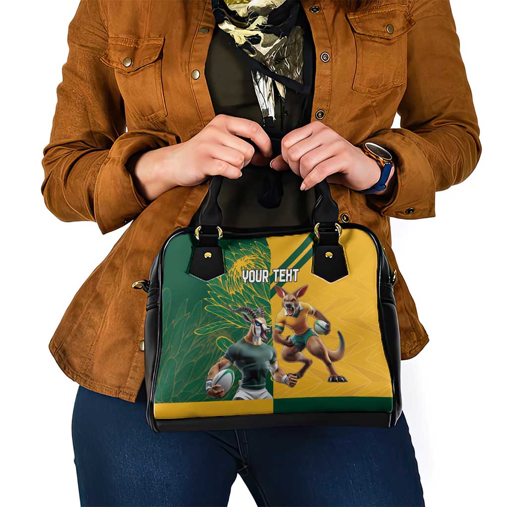 Personalized Rugby South Africa Australia Shoulder Handbag Springboks Wallabies Mascot Go Champions - Wonder Print Shop