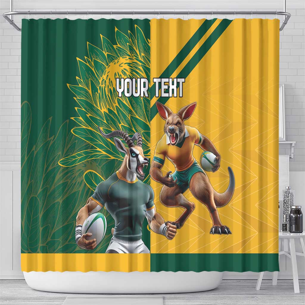 Personalized Rugby South Africa Australia Shower Curtain Springboks Wallabies Mascot Go Champions - Wonder Print Shop