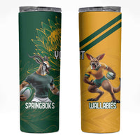 Personalized Rugby South Africa Australia Skinny Tumbler Springboks Wallabies Mascot Go Champions - Wonder Print Shop