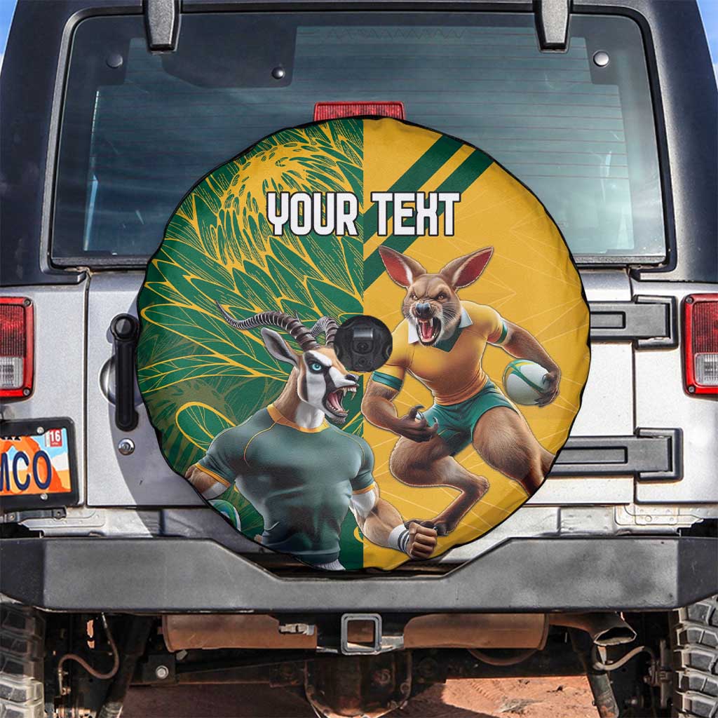Personalized Rugby South Africa Australia Spare Tire Cover Springboks Wallabies Mascot Go Champions - Wonder Print Shop