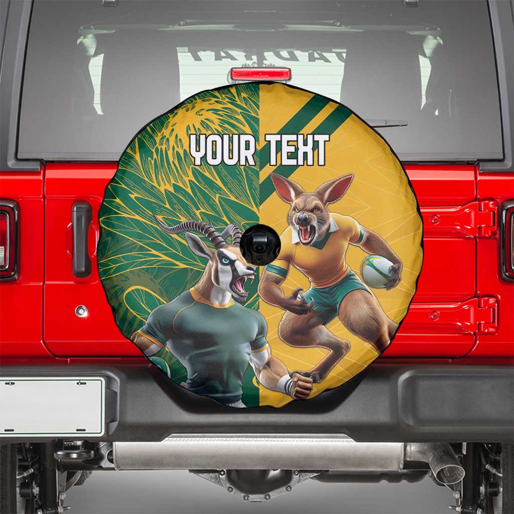 Personalized Rugby South Africa Australia Spare Tire Cover Springboks Wallabies Mascot Go Champions - Wonder Print Shop