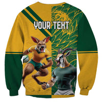 Personalized Rugby South Africa Australia Sweatshirt Springboks Wallabies Mascot Go Champions - Wonder Print Shop