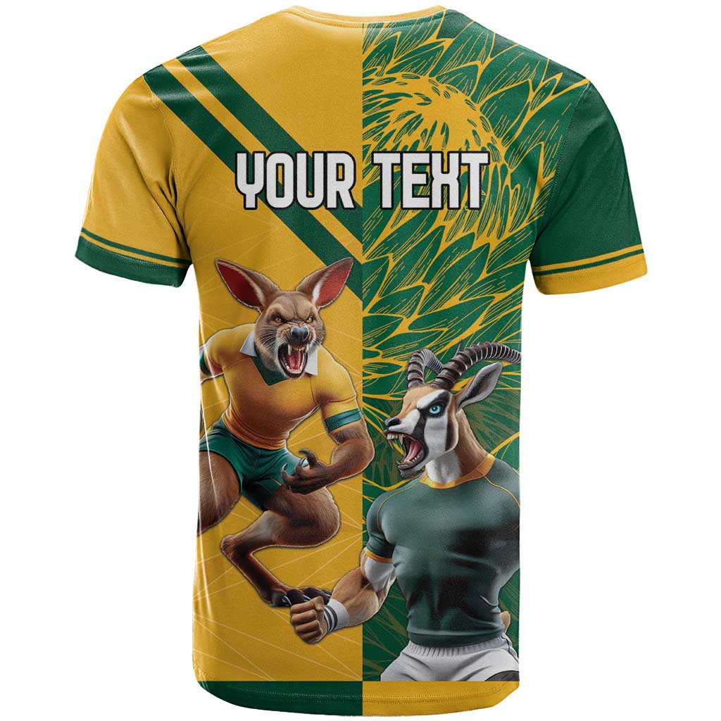 Personalized Rugby South Africa Australia T Shirt Springboks Wallabies Mascot Go Champions - Wonder Print Shop