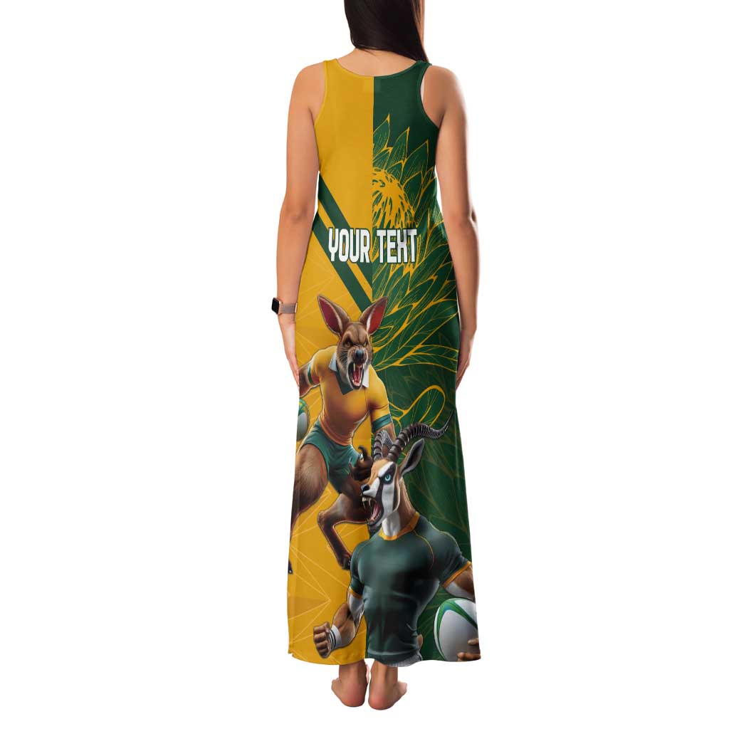 Personalized Rugby South Africa Australia Tank Maxi Dress Springboks Wallabies Mascot Go Champions - Wonder Print Shop