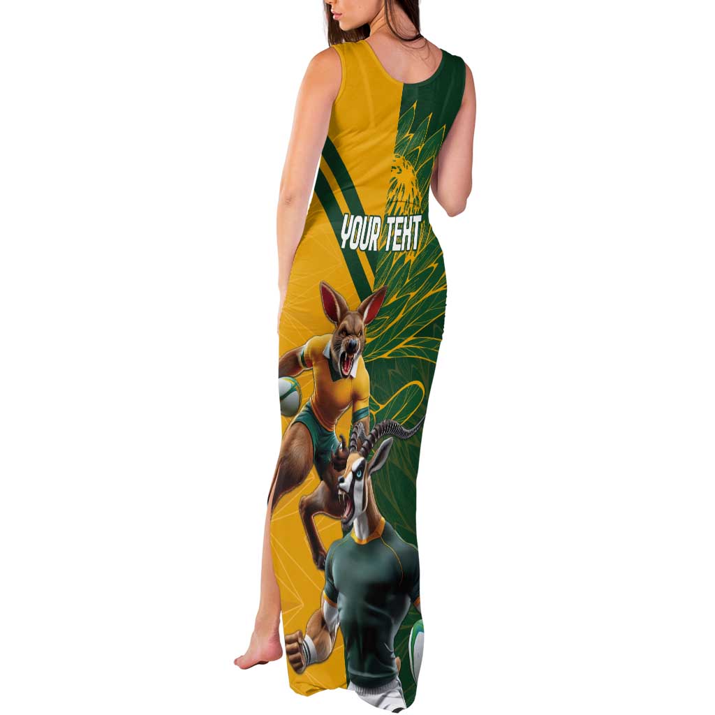 Personalized Rugby South Africa Australia Tank Maxi Dress Springboks Wallabies Mascot Go Champions - Wonder Print Shop