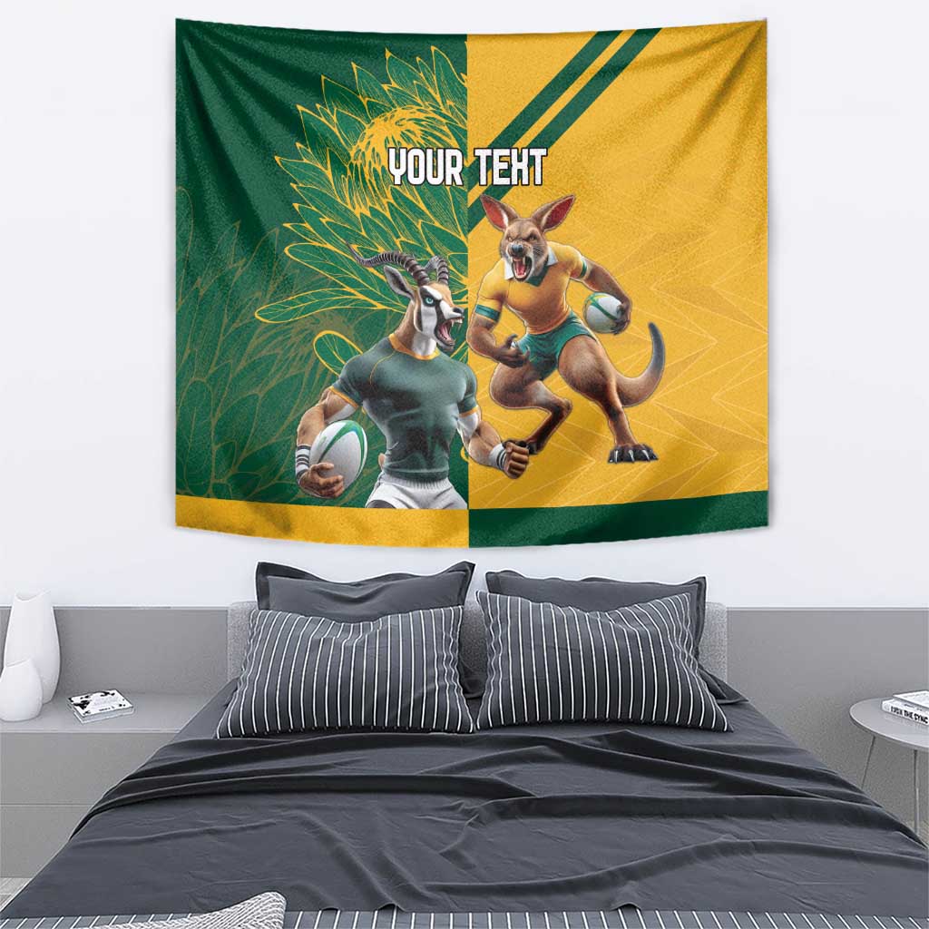 Personalized Rugby South Africa Australia Tapestry Springboks Wallabies Mascot Go Champions - Wonder Print Shop