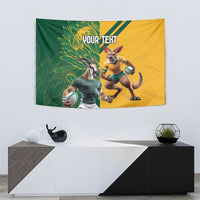 Personalized Rugby South Africa Australia Tapestry Springboks Wallabies Mascot Go Champions - Wonder Print Shop