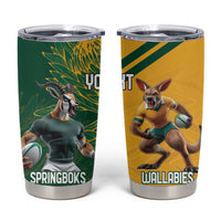 Personalized Rugby South Africa Australia Tumbler Cup Springboks Wallabies Mascot Go Champions - Wonder Print Shop