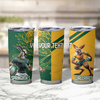 Personalized Rugby South Africa Australia Tumbler Cup Springboks Wallabies Mascot Go Champions - Wonder Print Shop