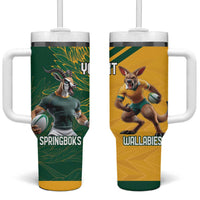 Personalized Rugby South Africa Australia Tumbler With Handle Springboks Wallabies Mascot Go Champions - Wonder Print Shop