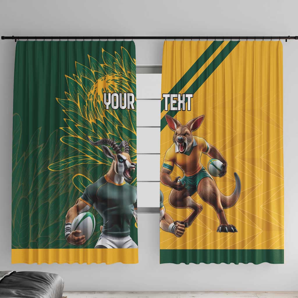 Personalized Rugby South Africa Australia Window Curtain Springboks Wallabies Mascot Go Champions - Wonder Print Shop