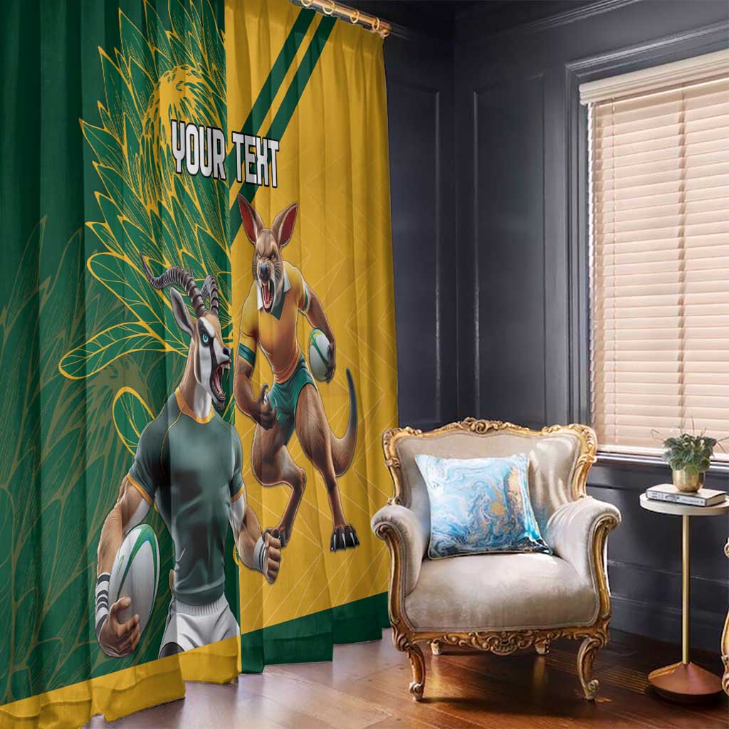 Personalized Rugby South Africa Australia Window Curtain Springboks Wallabies Mascot Go Champions - Wonder Print Shop