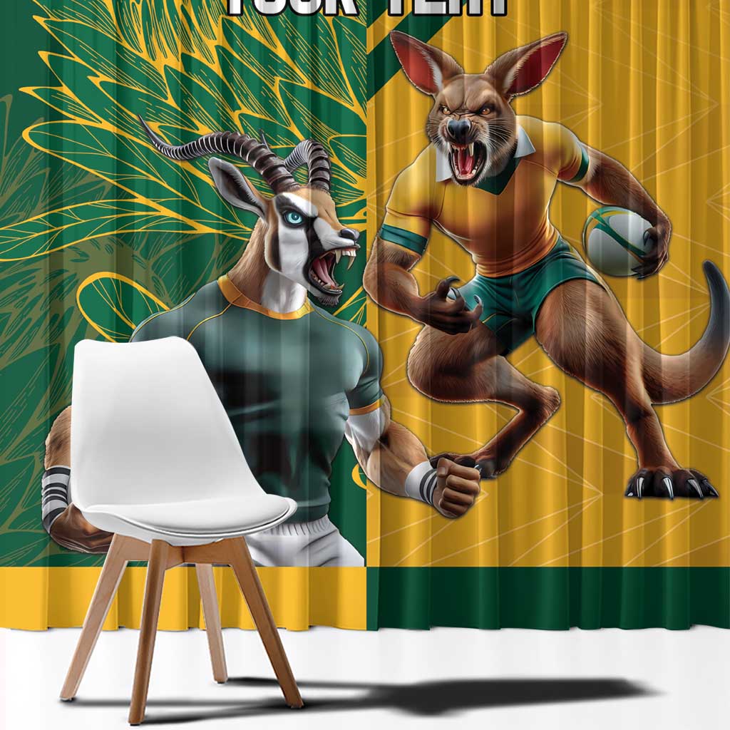 Personalized Rugby South Africa Australia Window Curtain Springboks Wallabies Mascot Go Champions - Wonder Print Shop