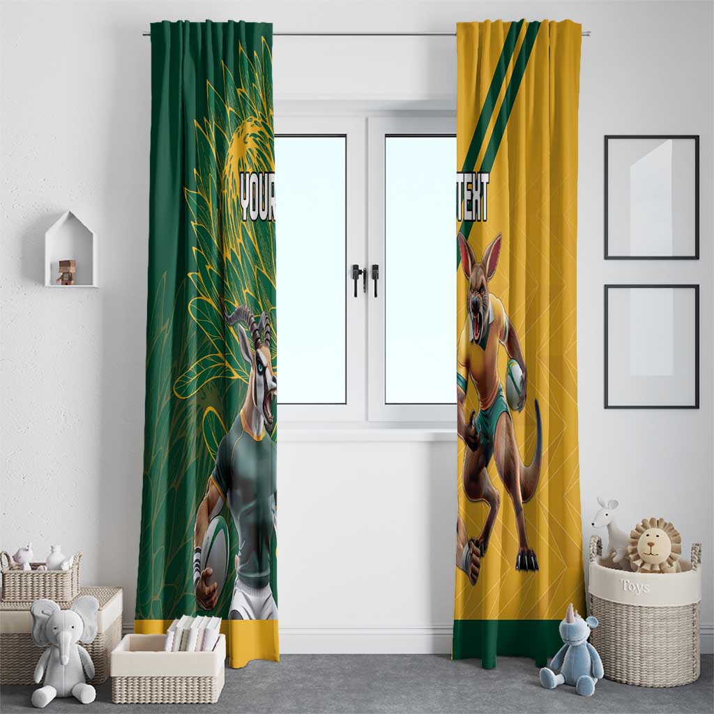 Personalized Rugby South Africa Australia Window Curtain Springboks Wallabies Mascot Go Champions - Wonder Print Shop
